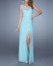 LA FEMME Light Blue Mint Gown