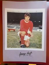 GEORGE BEST SIGNED 1963-74 MANCHESTER UNITED & N. IRELAND 12 x8 inch PICTURE