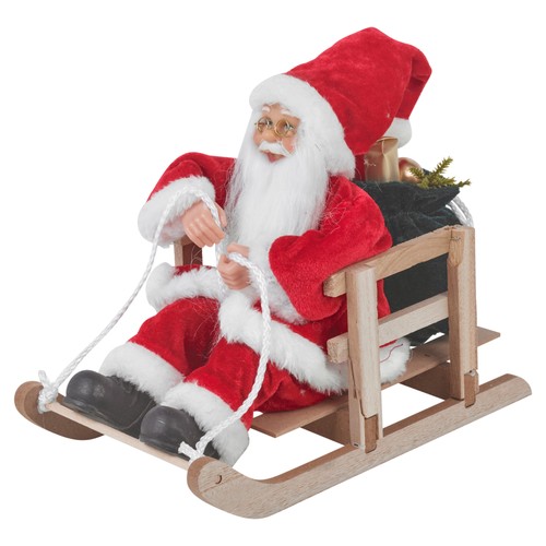 Santa wooden sleigh gifts - w/,
