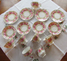 ROYAL ALBERT "SERENA" 15 PIECES - 4  X TRIOS-EXTRA TEA CUP + JUG + SUGAR BOWL
