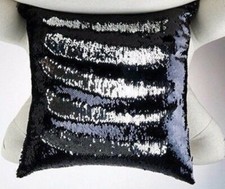 Black/Silver Shiny Beaded Cushion Cover Sequin Glitter Cushion Decorative Pillow