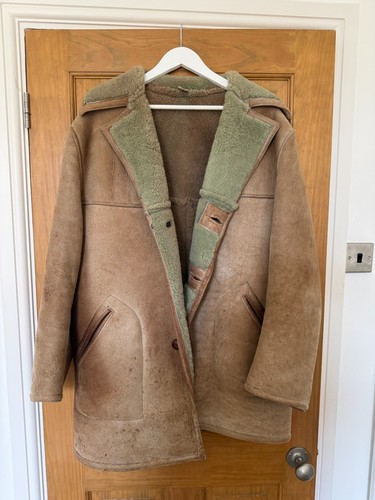 Vintage sheepskin coat used - vintage,