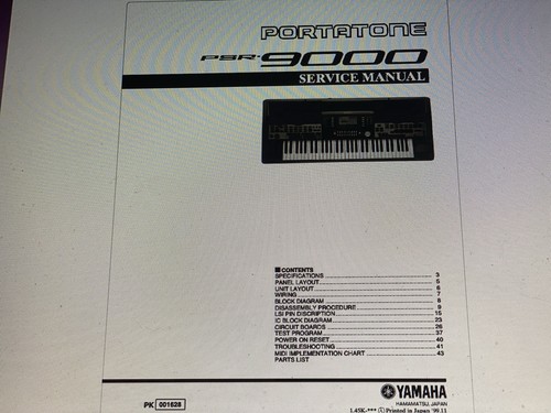 Yamaha psr 9000 - psr-9000, service