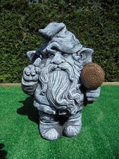 Gnome/Dwarf with hammer concrete garden ornament