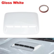 Universal Glossy White Car Air Flow Intake Hood Scoop Vent Bonnet Cover Decor