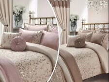 Elegant Embroidered Bedding Set Duvet Cover Cushion Throw Shams Pillows Curtains