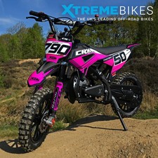 2025 XTM CRX 50cc Kids Mini Dirt Bike Petrol 2-Stroke Motorbike Scrambler - PINK