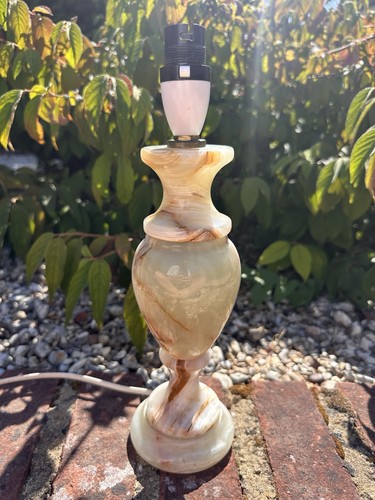 Vintage onyx stone table lamp - vintage,