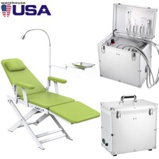 Dental Portable Mobile Delivery Unit Air Compressor Suction/Chair 4 Hole Green