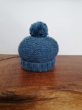 Newborn Baby Blue Bobble hat 30cm