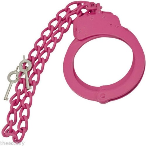 Large pink steel leg handcuffs - pink,