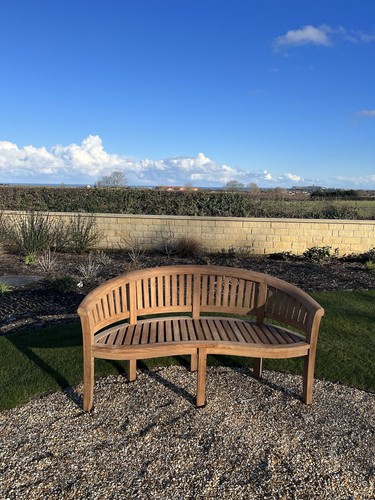 Teak banana garden bench - banana￼garden,