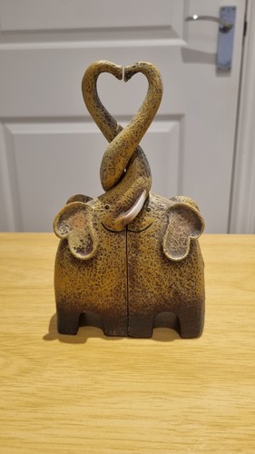 Elephant heart couple figurine - heart,