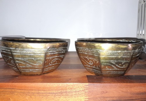 Vintage brass bowls bida - 4,