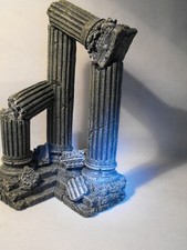 LARGE AQUARIUM ORNAMENT ANCIENT RUINED TEMPLE COLUMNS corner ornament 28 CM high