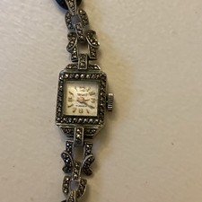 Art Deco Grewaco Swiss Watch - Ladies Marcasite Setting