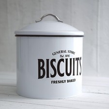 Biscuit Tin White & Black