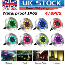 LED Solar Power Color Change Ground Light Floor Decking Outdoor Garden Lawn Path