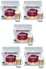 Tassimo Costa Latte Coffee Pods T Discs Pack of 5 60 T-Discs (30 Drinks)
