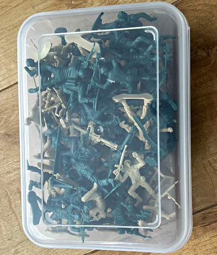 Unpainted plastic toy soldiers - plastic,