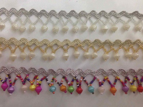 Ivory pearl beaded - ivory, fringe