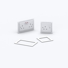 Double Single Socket Switch Surround / Acrylic Finger Plate - Minimalist Design