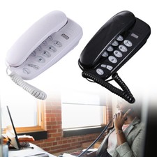 Compact Phone Wall-Mounted Caller Telephone Fixed Landline for Hotel Office Home