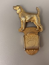 Rare Vintage gold coloured Foxhound Brooch By Kenart with number holder