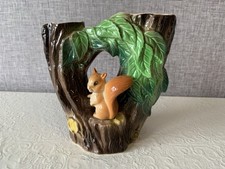 HORNSEA FAUNA NO 74 DOUBLE VINTAGE 1916 VASE-SQUIRREL ON TREE-Lovely Piece