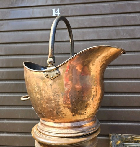 Vintage copper coal - coal, scuttle