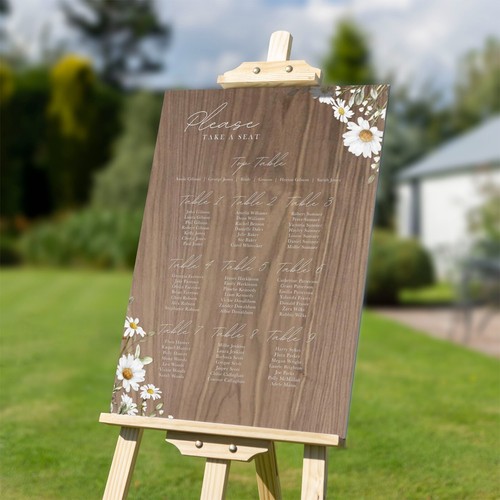 Wooden daisy wedding table - wooden,