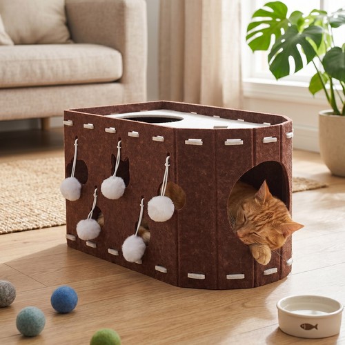 Felt cat tunnel - tunnel, nest