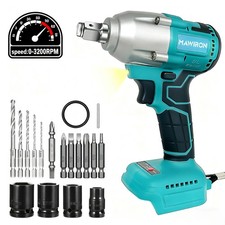 Brushless Cordless Electric Impact Wrench Tool Compatible for Makita 18V Battery