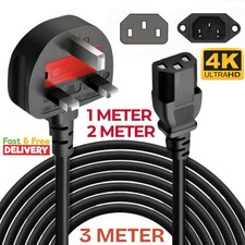 13A Power Cord UK Plug to IEC