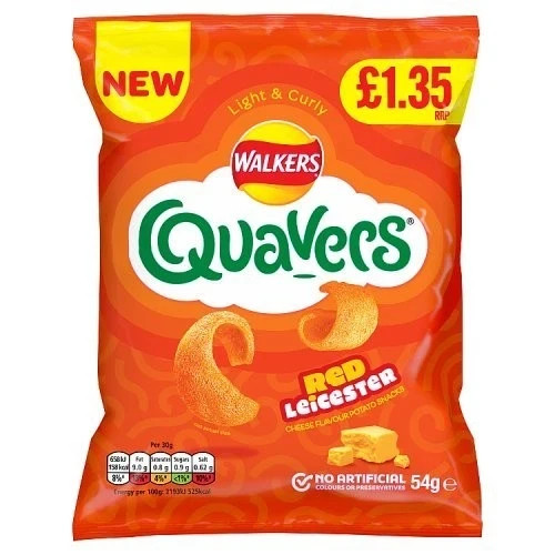 Walkers quavers red leicester - red,