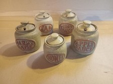 5 x Tremar Pottery Jars Honey