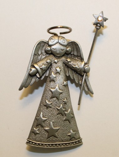 Vintage signed angel - signed, brooch