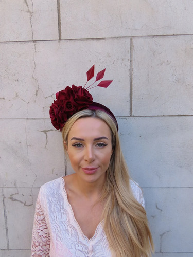 Burgundy floral feather - floral,