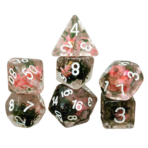 Flower dnd dice set 7pcs - flower,