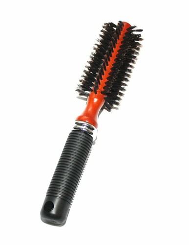 Wooden plastic round flat hair - wooden,