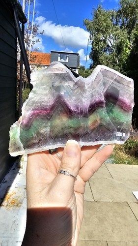 Large rainbow fluorite crystal - large,