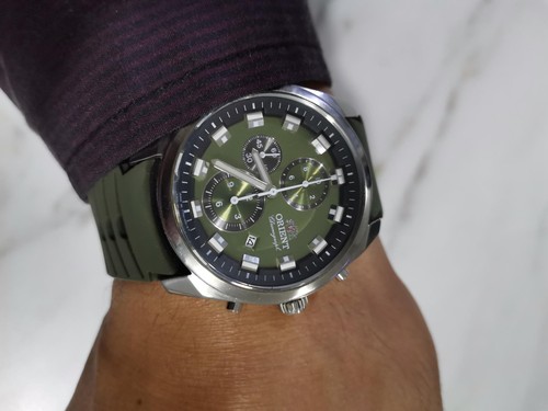 Orient chronograph 43mm green - chronograph,
