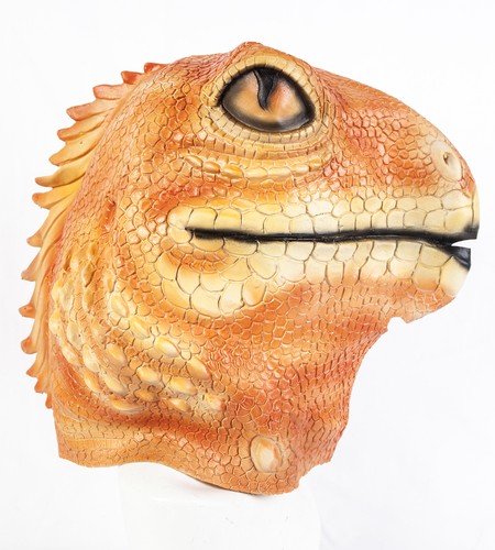 Deluxe orange gecko mask latex - deluxe,