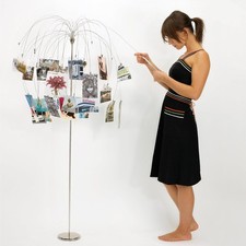Umbra Fotofalls Floor Standing Photo Memo Holder – 36 Clips – Modern Display Sta