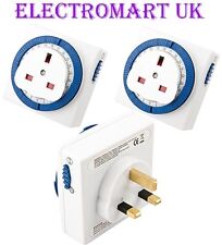 3 X PLUG IN MECHANICAL SEGMENT TIME TIMER TIMERS SWITCH 24 HOUR MAINS 13A