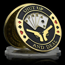 Casino Gold Plated Collectibles Medal Chip Coin Poker Card Lucky Coin Souvenir