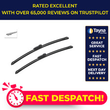 2x Wiper Blades (Pair) Flat / Aero type fits BMW 116 E81, E87 1.6 Front 04 to 11
