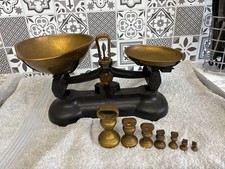 Libra Scale co Vintage Weighing Scales Made In England Antique Brass With Weight