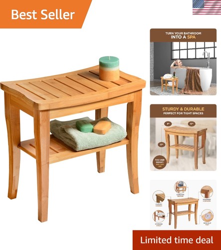 Bamboo shower bench small - shower,