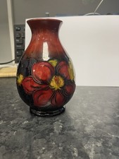 Moorcroft Pottery Flambé Clematis Vase 6ins